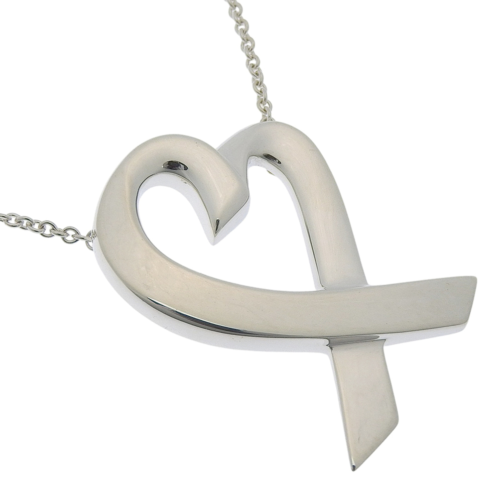 Tiffany & Co. Loving Heart Large Necklace, Paloma Picasso, Sterling Silver 92...